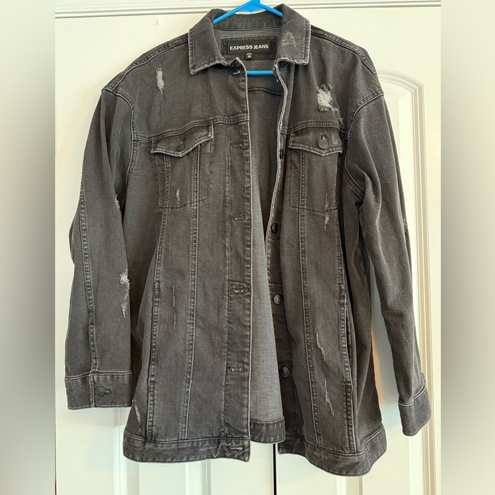 Express Oversized Black Denim Jacket